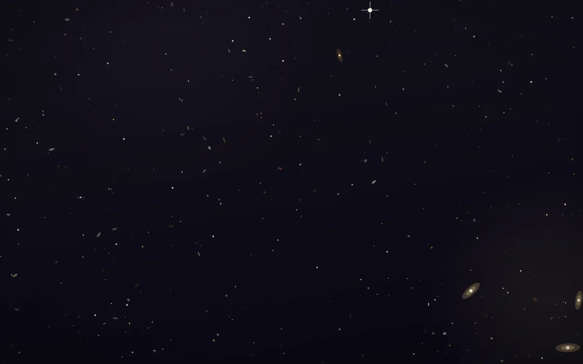 Gilded Trifid Deep Field — dark black, brown and orange galaxy background