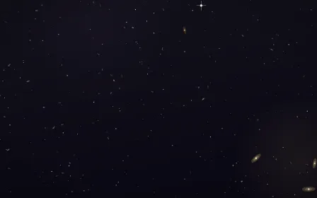 Gilded Trifid Deep Field — dark black, brown and orange galaxy background