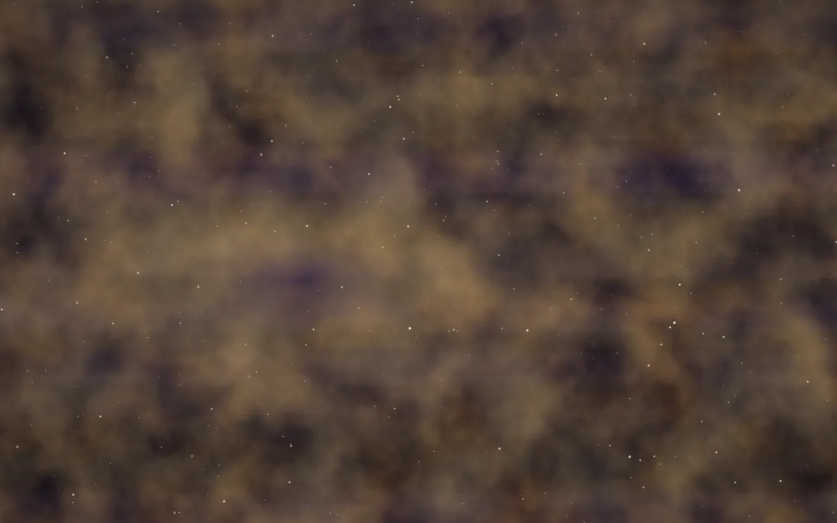 Gilded Trifid Nebula — dark black, brown and orange galaxy background