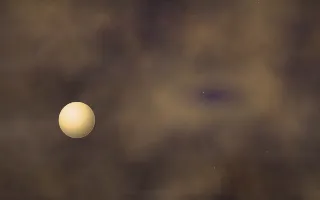 Gilded Trifid Planetfall II — dark black, brown and orange galaxy background, variation II