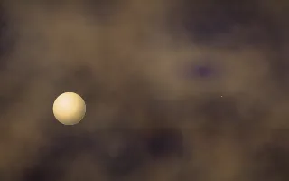Gilded Trifid Planetfall III — dark black, brown and orange galaxy background, variation III