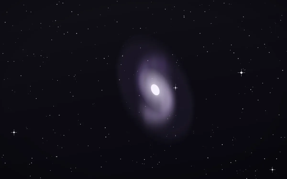 Heather And Sulfur Spiral — dark black, purple and white galaxy background