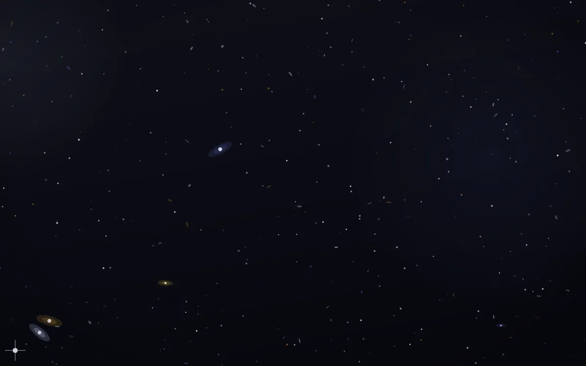 Honey Periwinkle Deep Field — dark black, brown and blue galaxy background