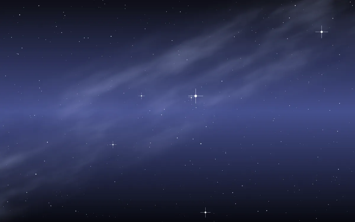 Honey Periwinkle Star Veil — dark black and blue galaxy background