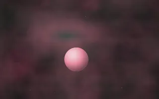 Jade And Garnet Planetfall II — dark black, pink and red galaxy background, variation II