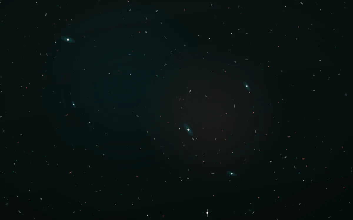 Lagoon Ember II Deep Field — dark black, red and orange galaxy background