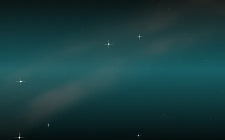 Lagoon Ember II Star Veil — dark black, teal and orange galaxy background