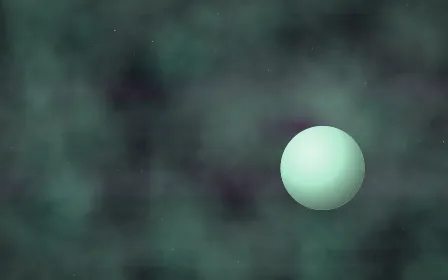 Mint Mulberry Planetfall — dark black and green galaxy background