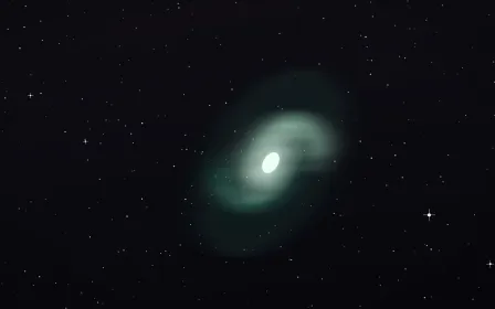 Mint Mulberry Spiral — dark black, green and white galaxy background