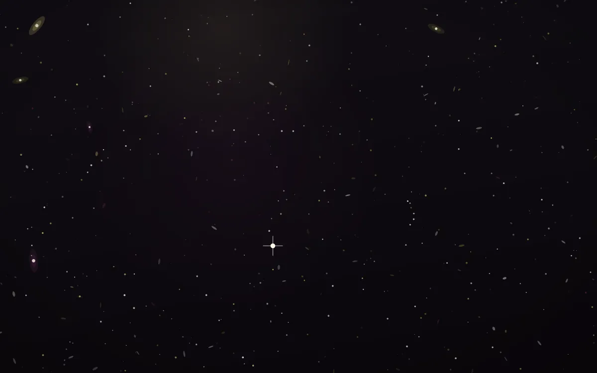 Olive And Plum Deep Field — dark black, yellow and gold galaxy background