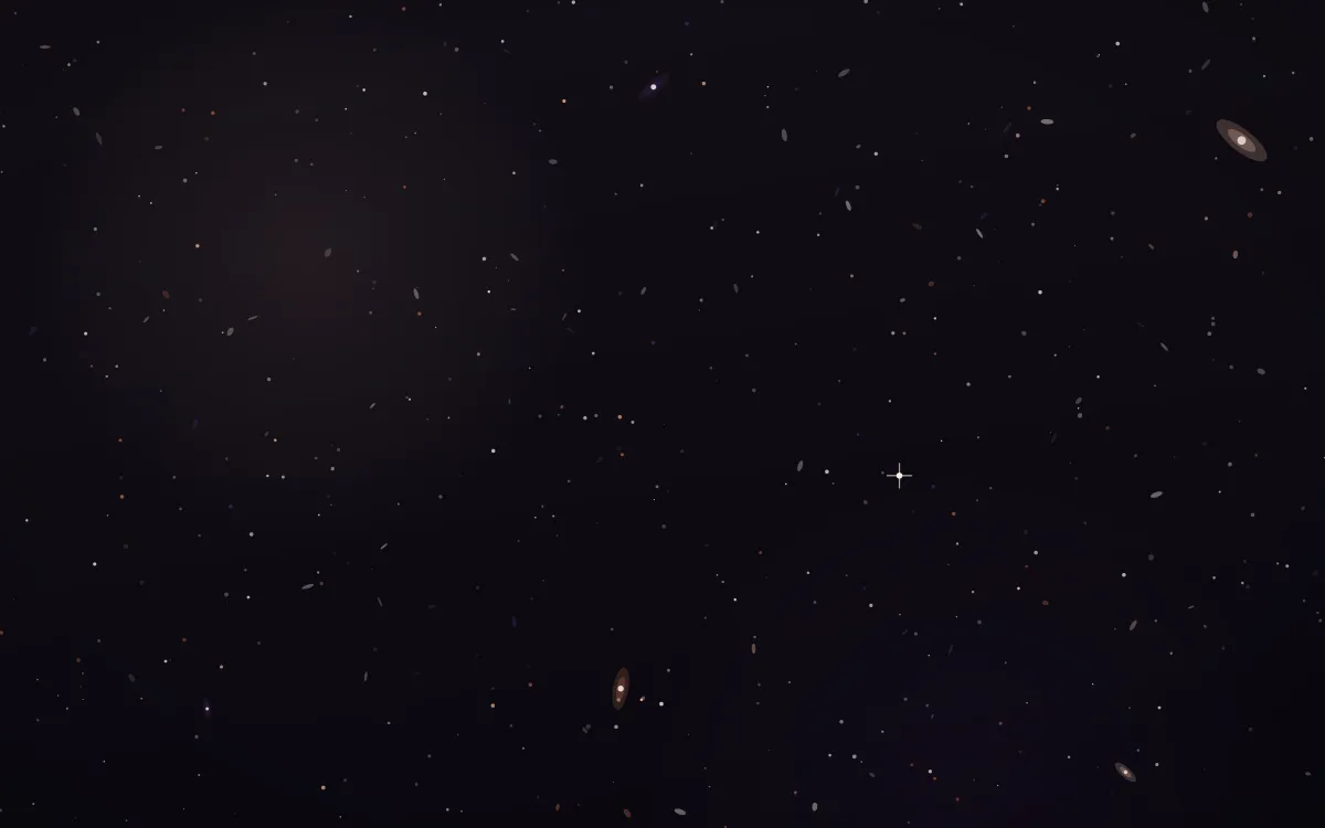 Peach Nightshade Deep Field — dark black and orange galaxy background