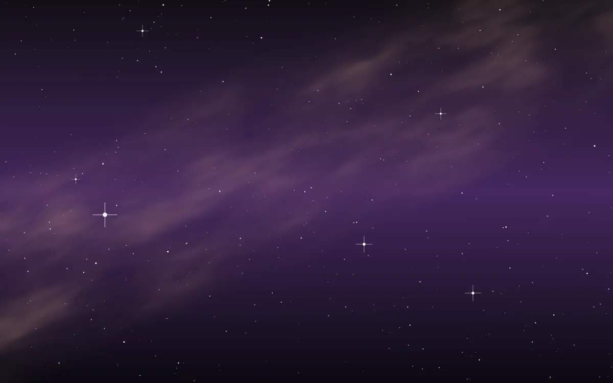 Peach Nightshade Star Veil — dark black, purple and orange galaxy background