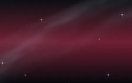 Ruby Glacier Star Veil — dark black, red and blue galaxy background