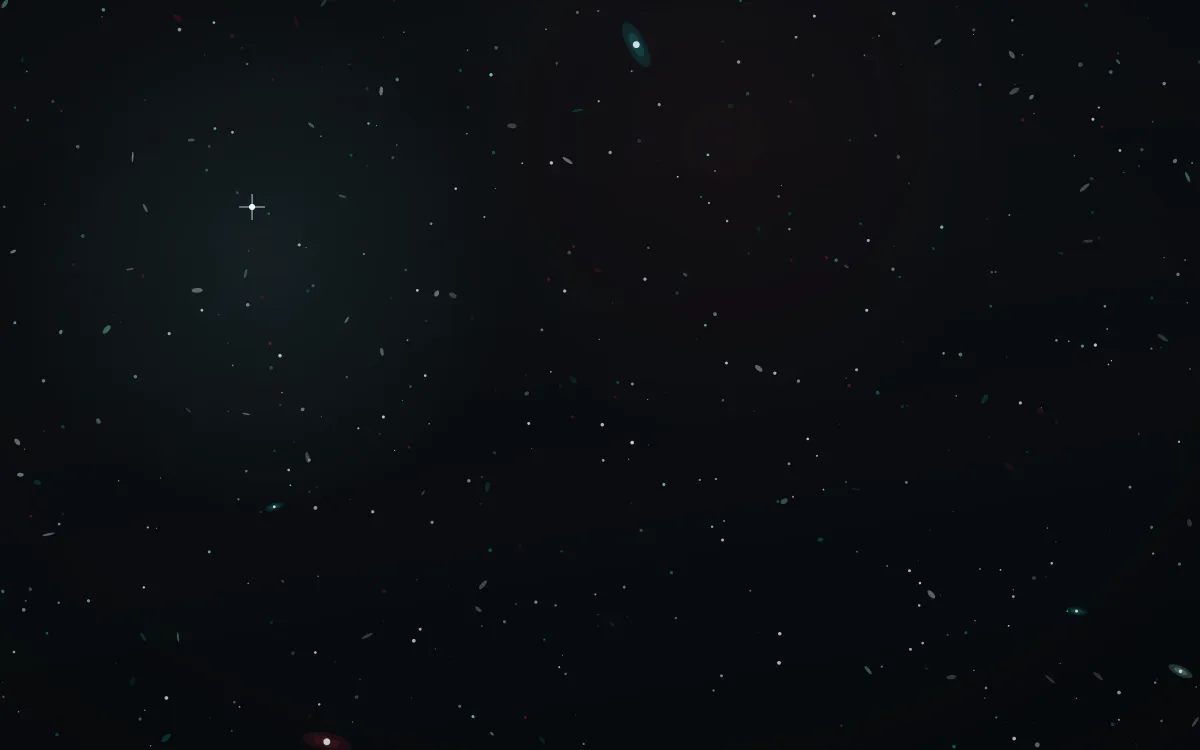 Supernova Embers Deep Field — dark black and teal galaxy background