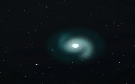 Supernova Embers Spiral — dark black, teal and white galaxy background