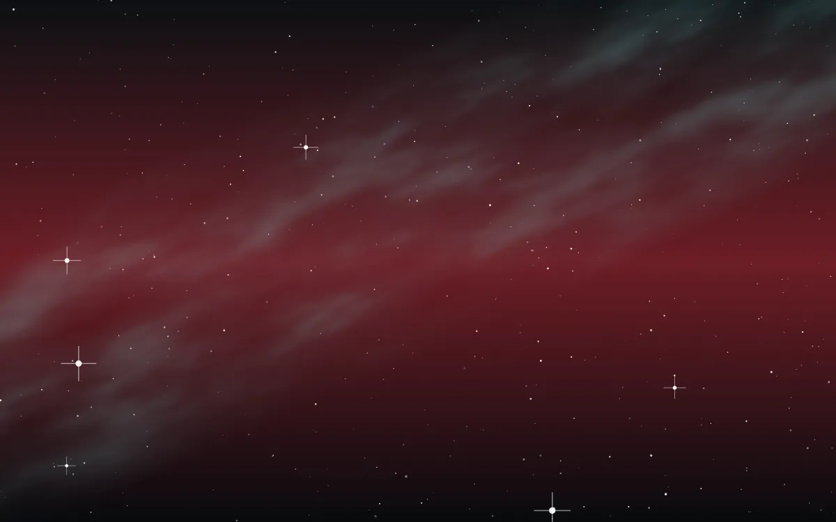 Supernova Embers Star Veil — dark black, red and teal galaxy background