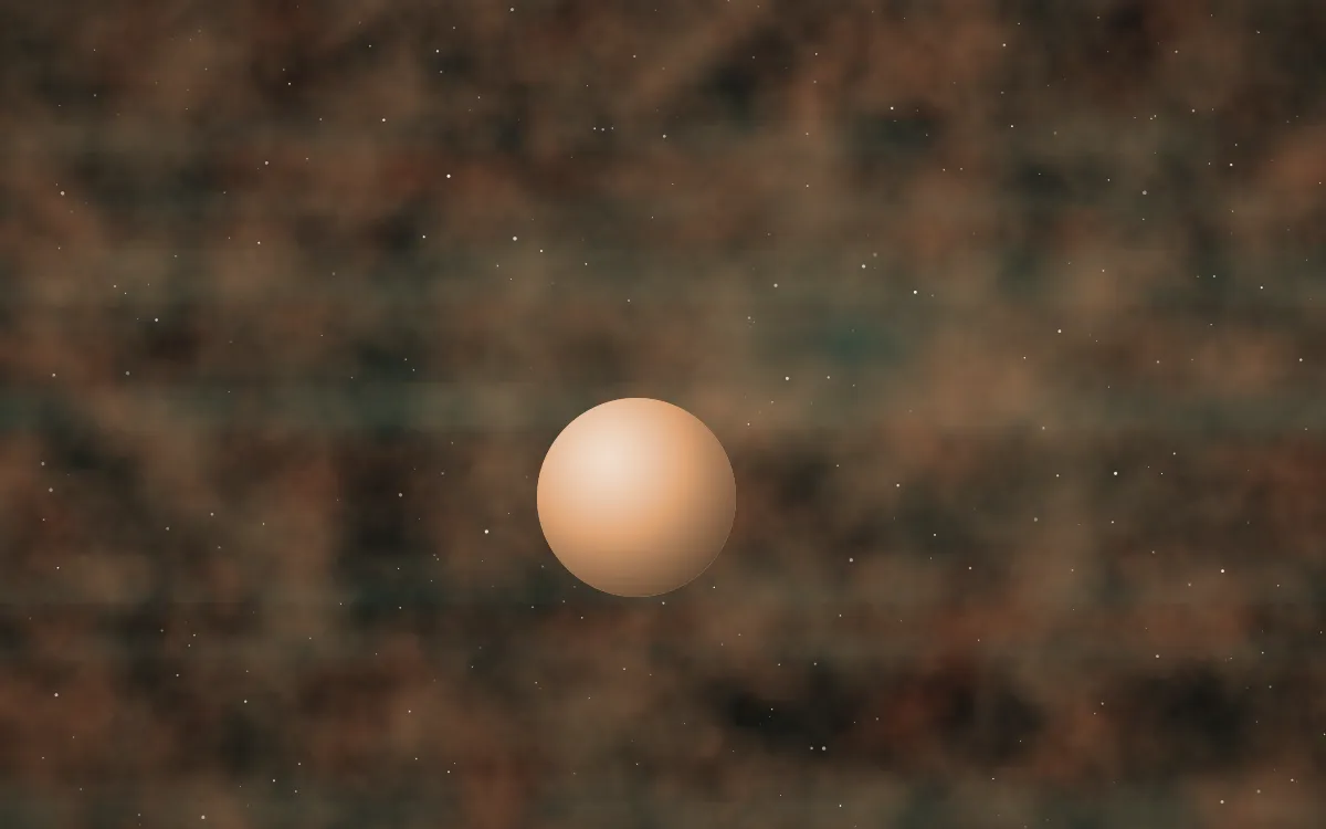 Verdigris And Rust Planetfall — dark black, brown and orange galaxy background