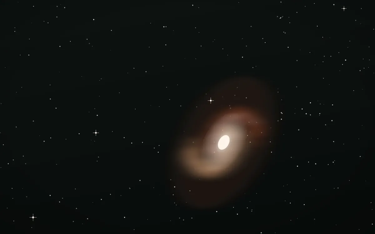 Verdigris And Rust Spiral — dark black, brown and white galaxy background