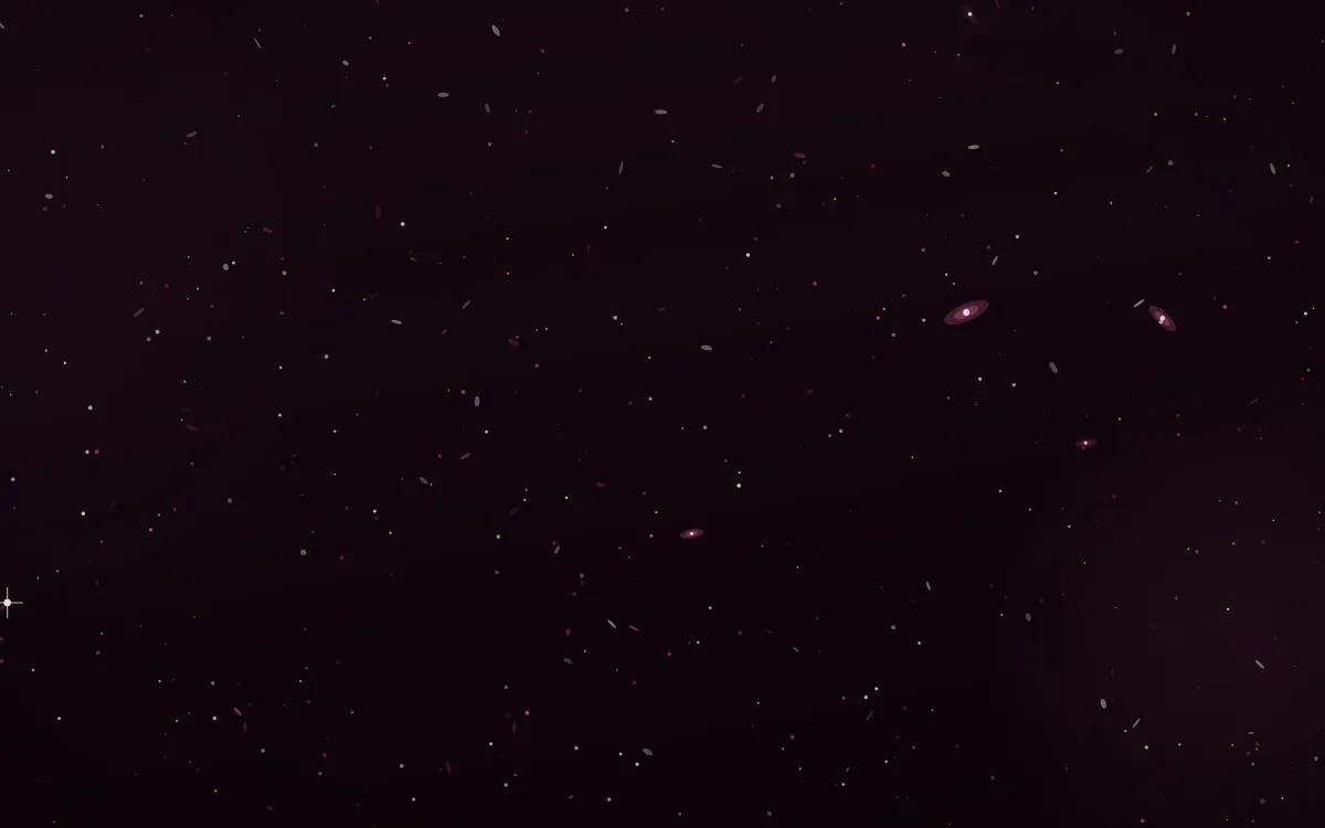 Cerise Loom Deep Field — dark black and pink galaxy background