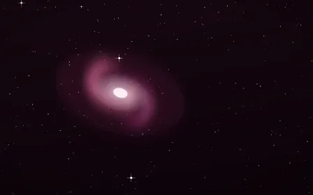 Cerise Loom Spiral — dark black, pink and white galaxy background