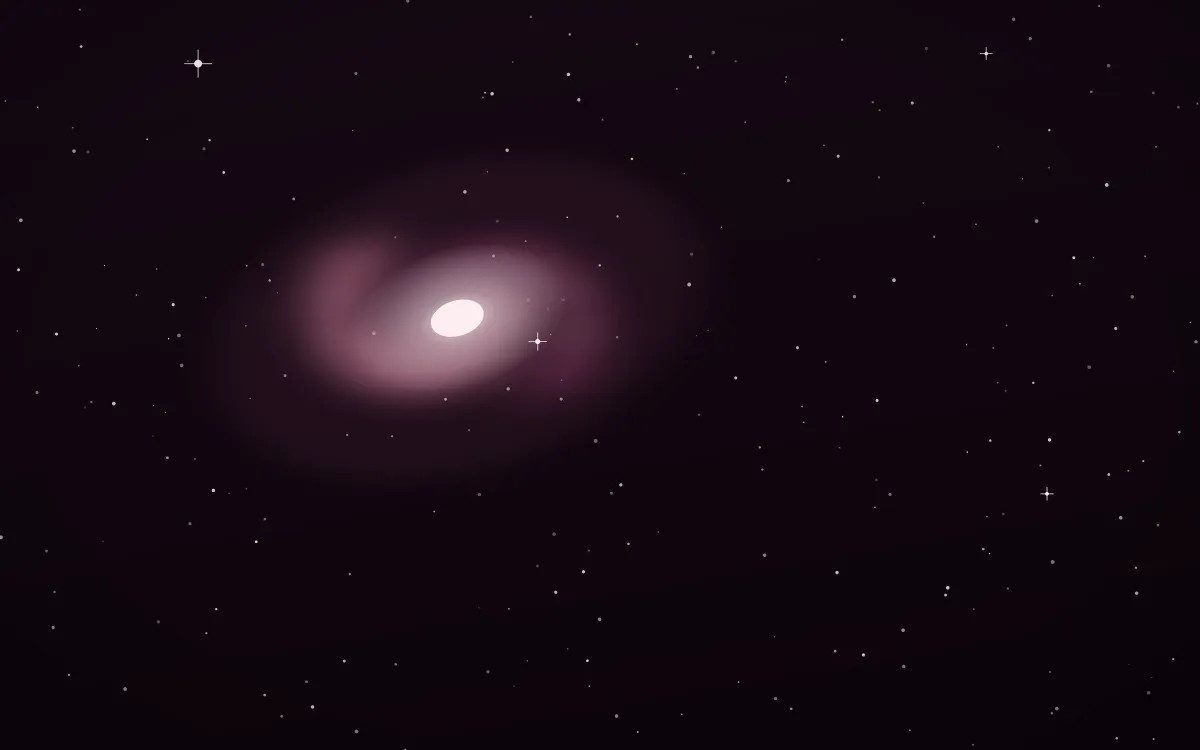 Dahlia Void Spiral — dark black, pink and white galaxy background