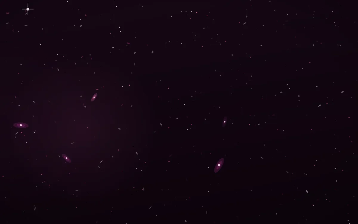 Fuchsia Storm Deep Field — dark black and pink galaxy background