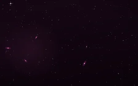 Fuchsia Storm Deep Field — dark black and pink galaxy background