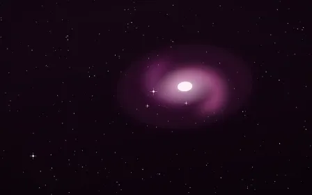 Fuchsia Storm Spiral — dark black, pink and white galaxy background