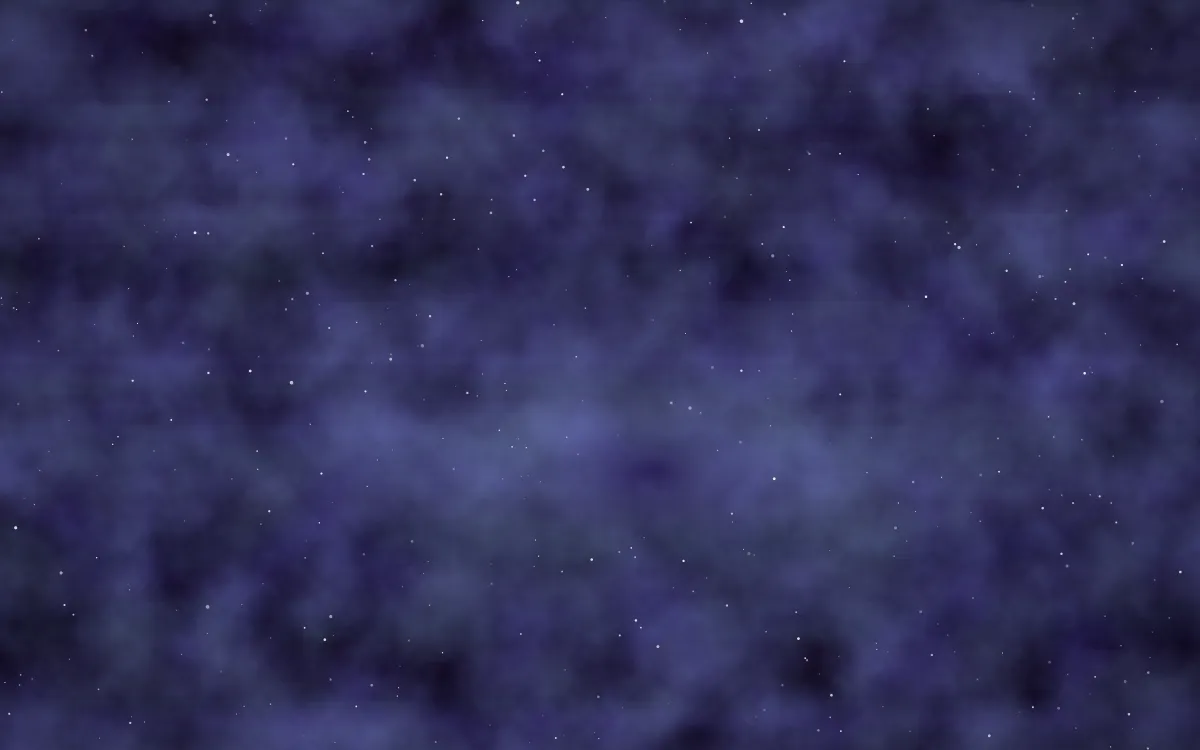 Iris Well Nebula — dark black and blue galaxy background
