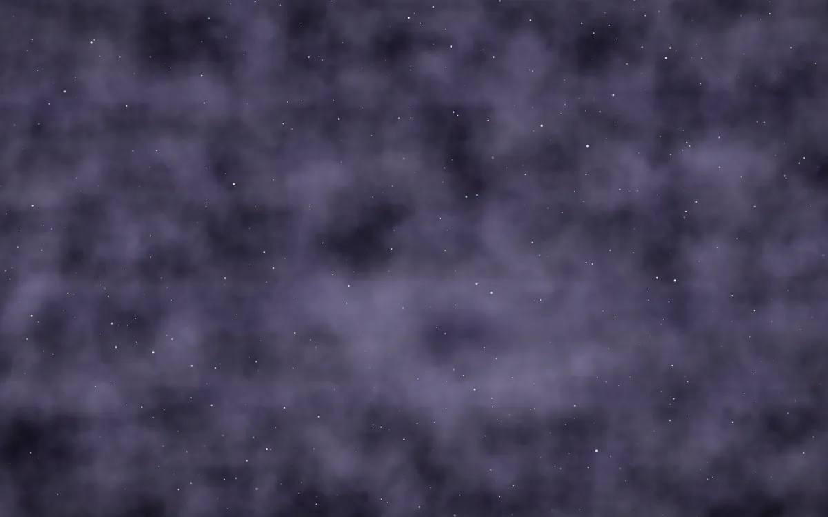 Lavender Shroud Nebula — dark black and blue galaxy background