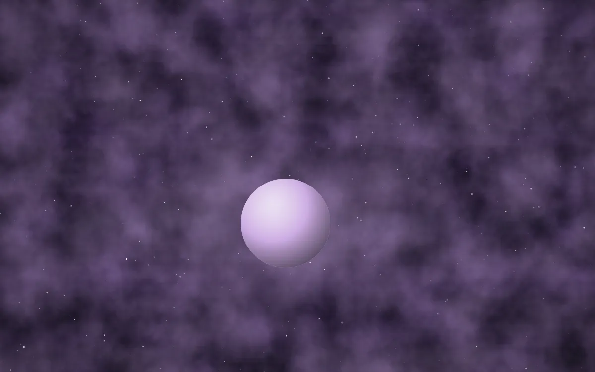 Lilac Halo Planetfall — dark black and purple galaxy background