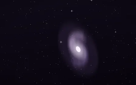 Lilac Halo Spiral — dark black, purple and white galaxy background