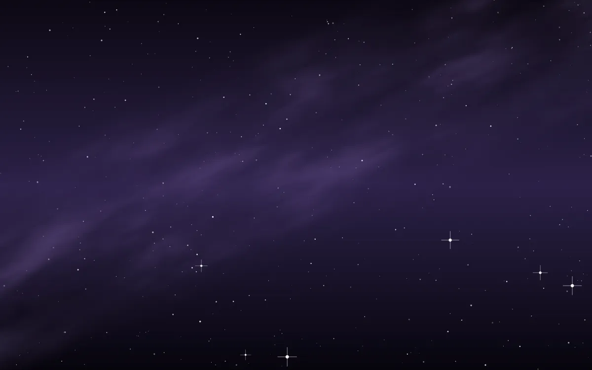 Magellanic Violet Star Veil — dark black and purple galaxy background