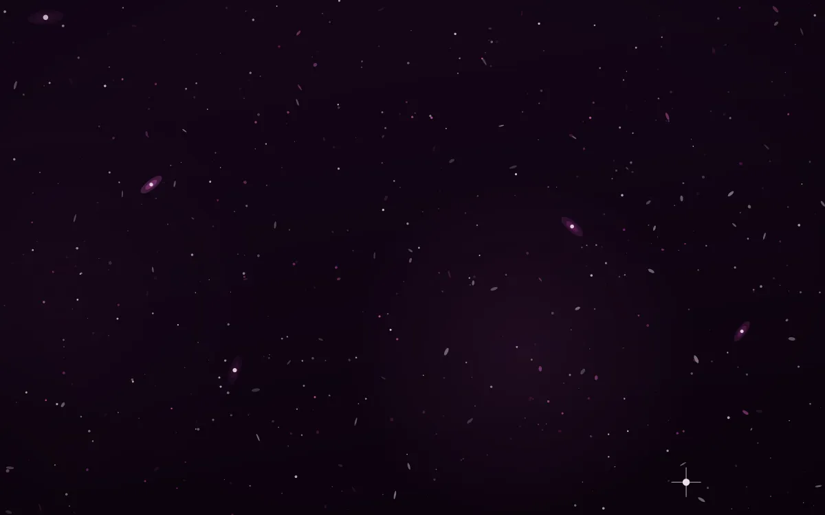Magenta Shoal Deep Field — dark black and pink galaxy background