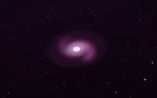 Magenta Shoal Spiral — dark black, pink and white galaxy background