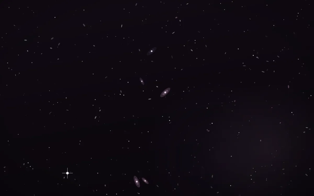 Mauve Cathedral Deep Field — dark black, purple and pink galaxy background