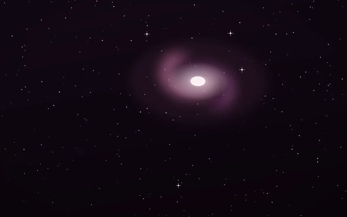 Mulberry Deep Spiral — dark black, pink and white galaxy background