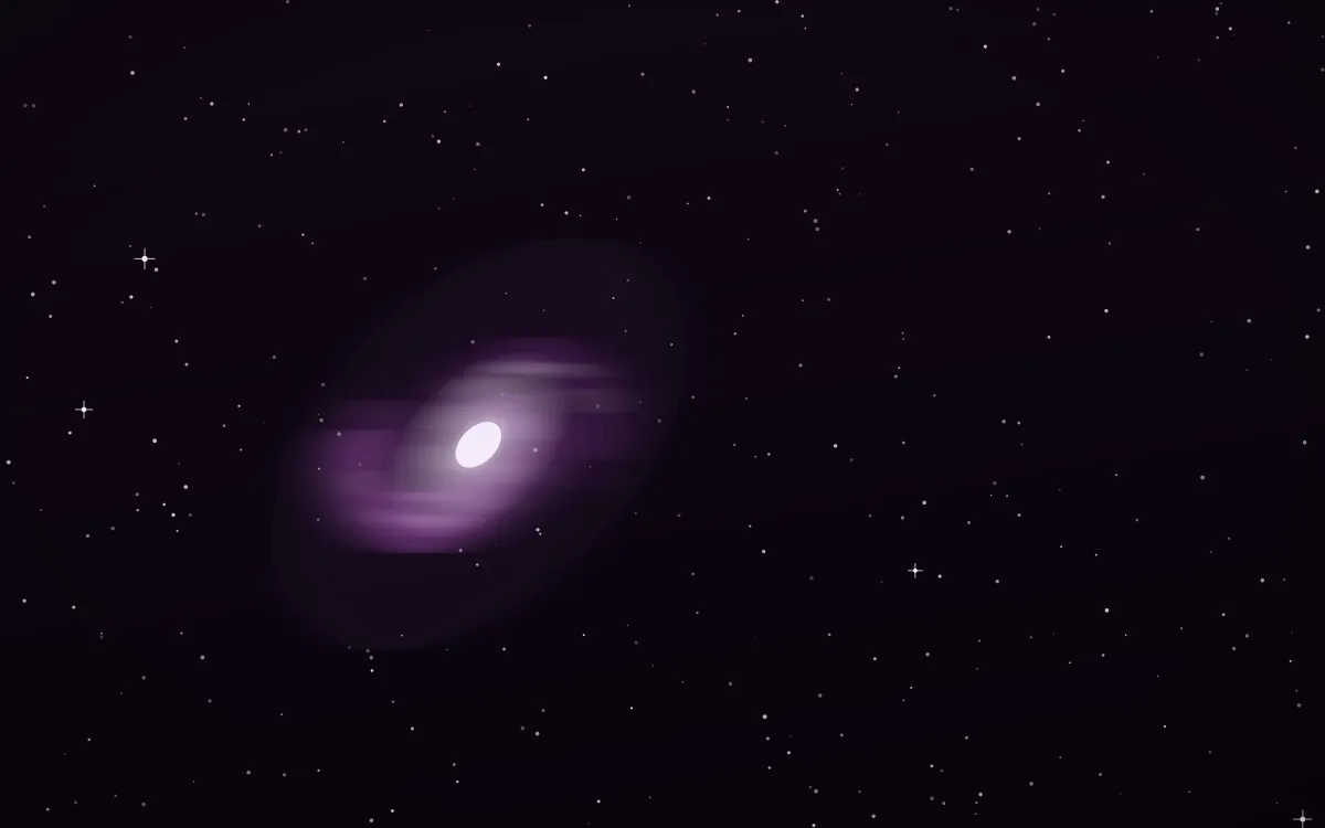 Nightshade Bloom Spiral — dark black, purple and white galaxy background