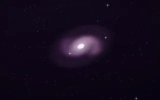 Orchid Veil Spiral — dark black, purple and white galaxy background