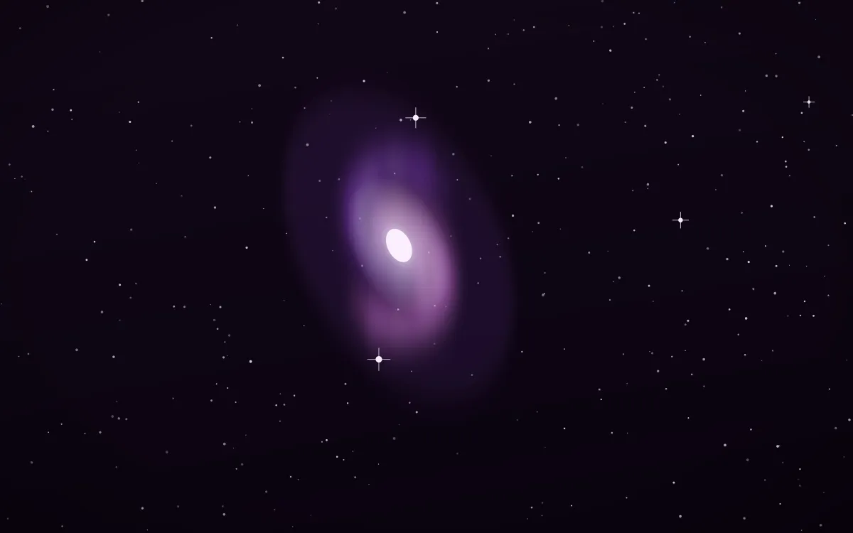 Phlox Current Spiral — dark black, purple and white galaxy background