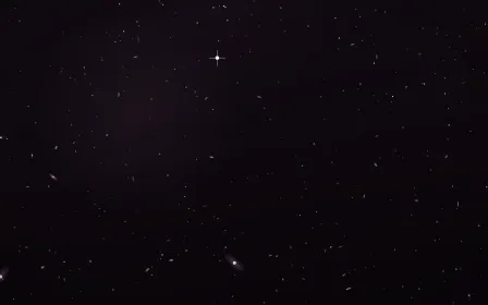 Plum Dust Deep Field — dark black and pink galaxy background
