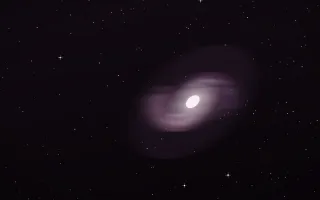 Plum Dust Spiral — dark black, pink and white galaxy background