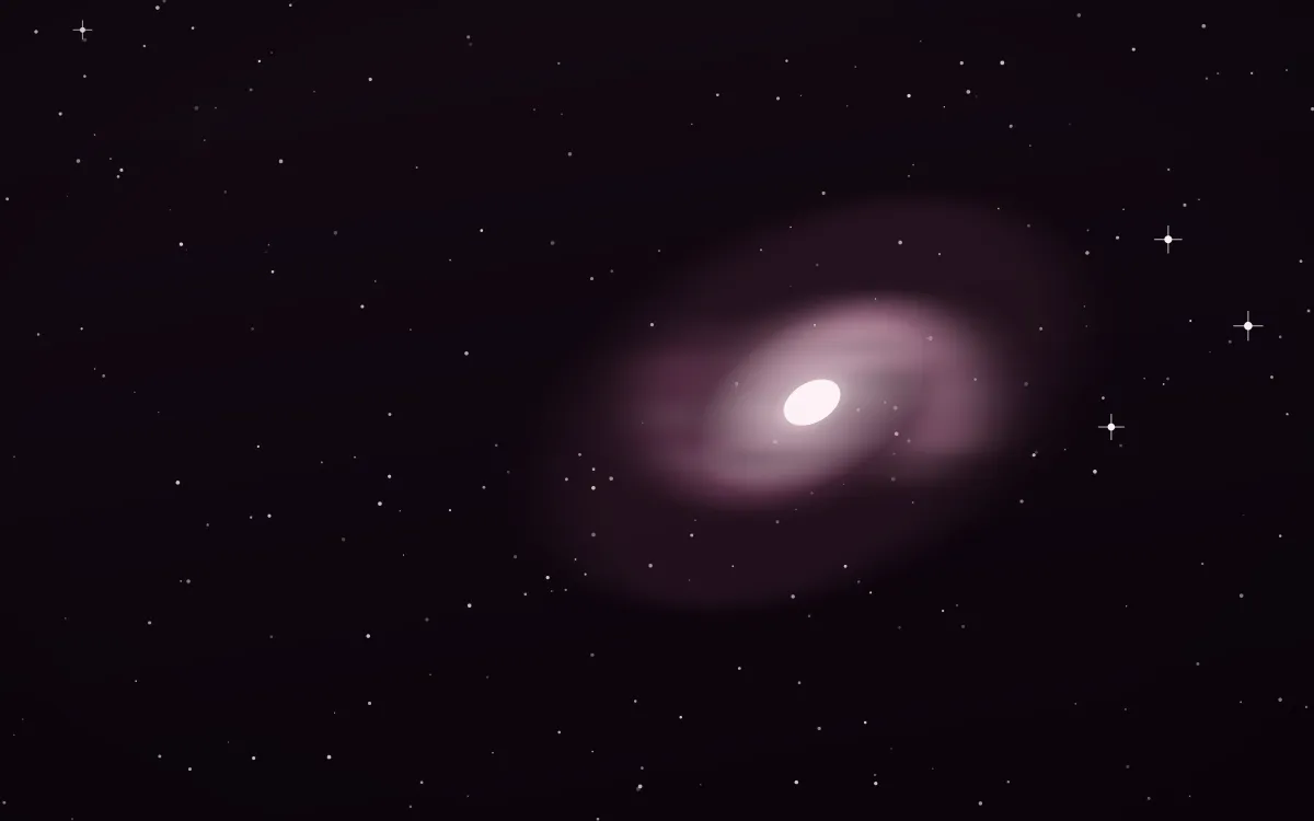 Rose Quartz Drift Spiral — dark black, pink and white galaxy background