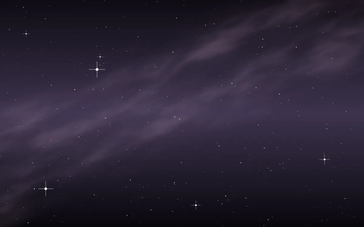 Thistle Glow Star Veil — dark black, purple and pink galaxy background