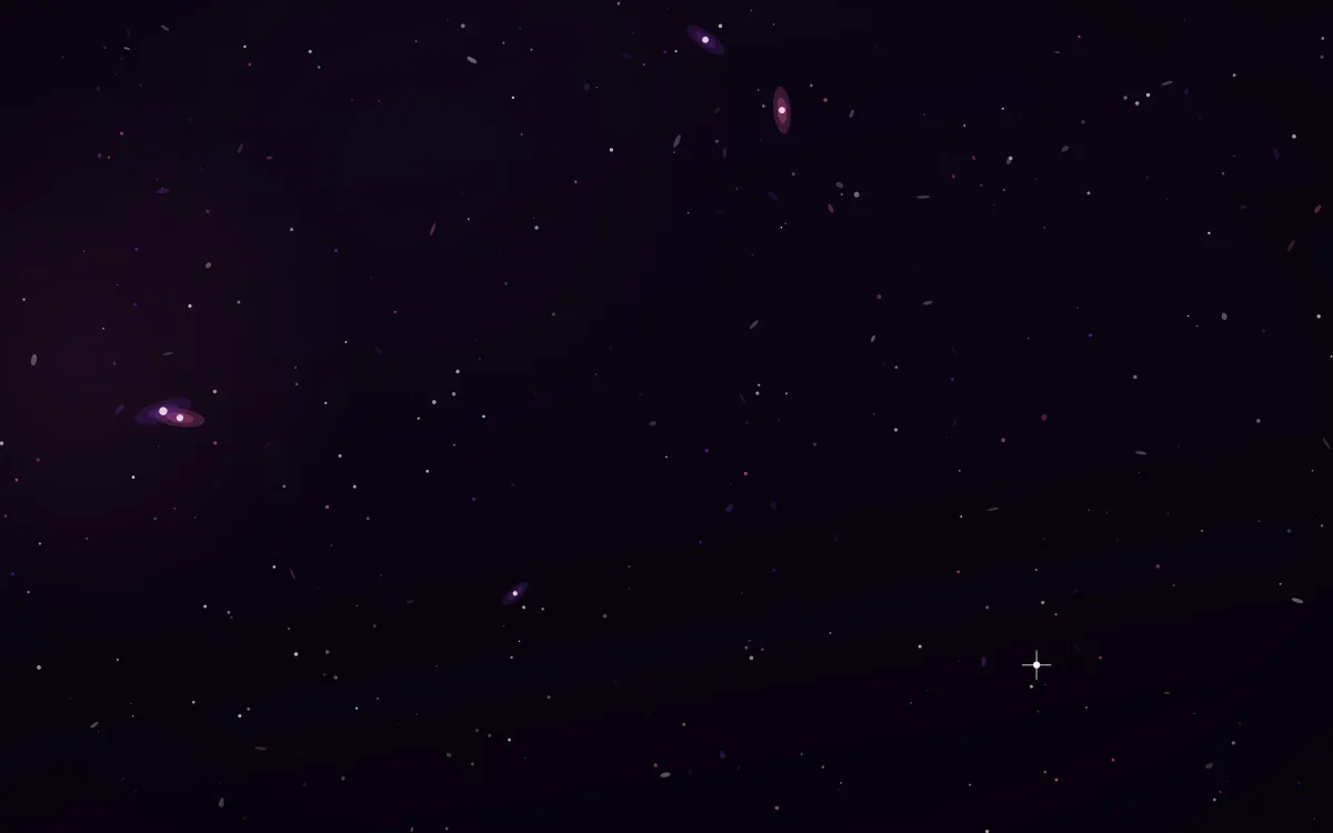 Violet Forge Deep Field — dark black, purple and pink galaxy background