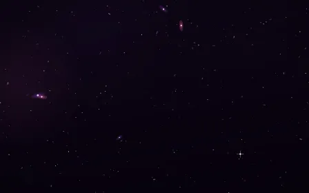 Violet Forge Deep Field — dark black, purple and pink galaxy background