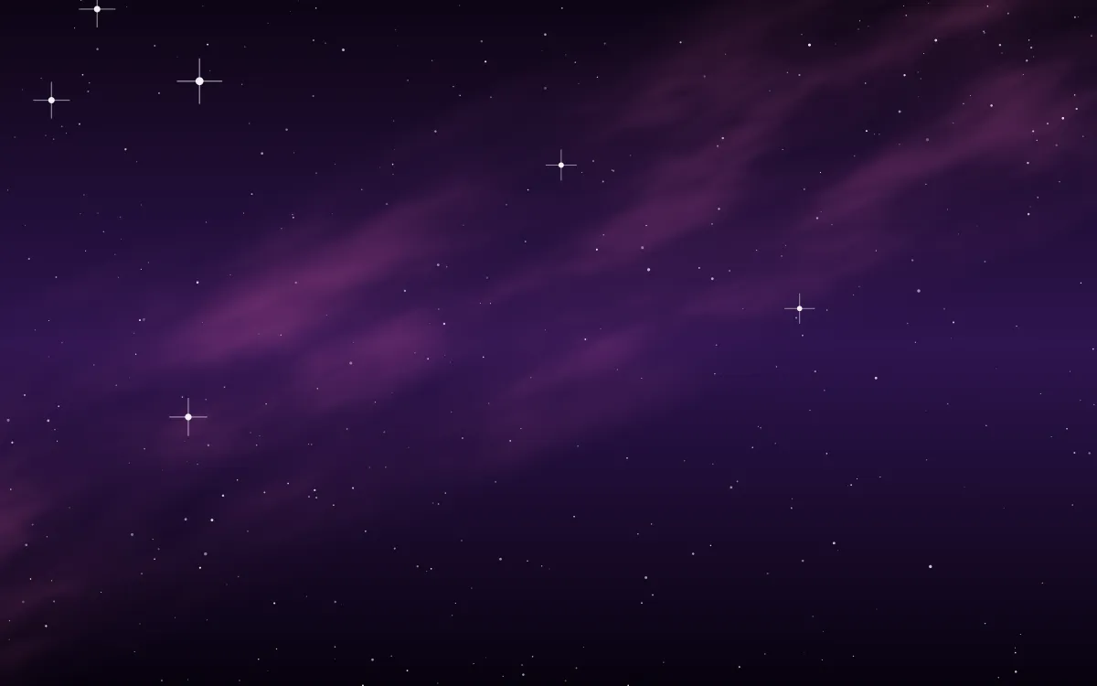 Violet Forge Star Veil — dark black, purple and pink galaxy background