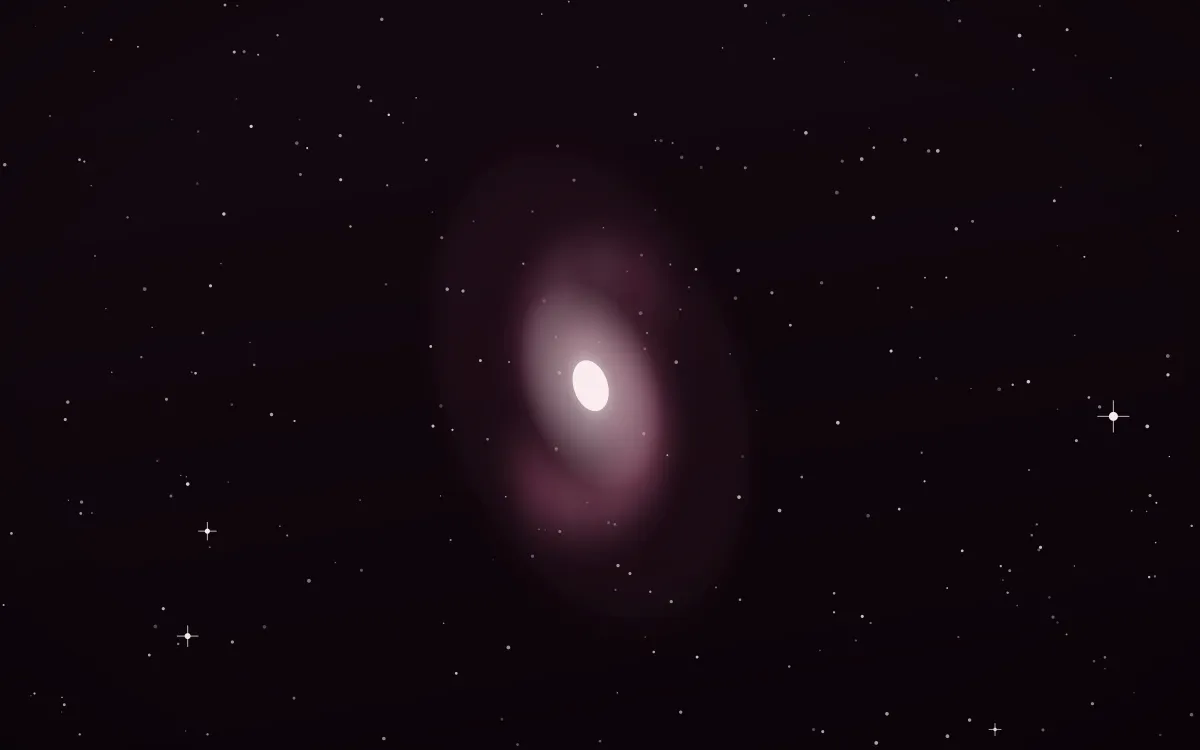 Winedark Drift Spiral — dark black, pink and white galaxy background