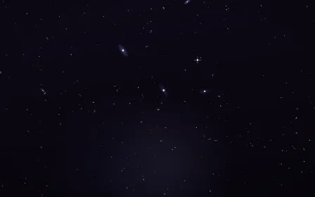 Wisteria Drift Deep Field — dark black and blue galaxy background