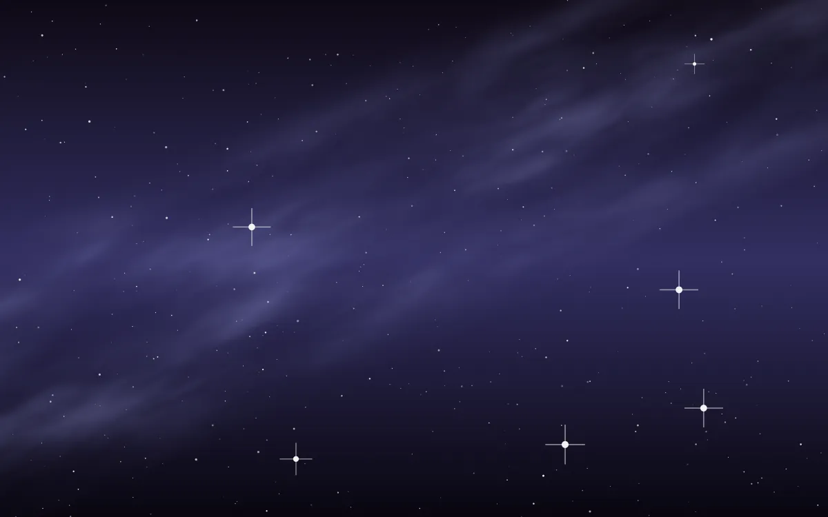 Wisteria Drift Star Veil — dark black and blue galaxy background